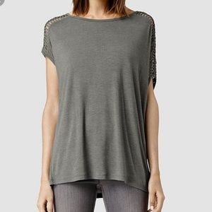All Saints Simmo drape tee